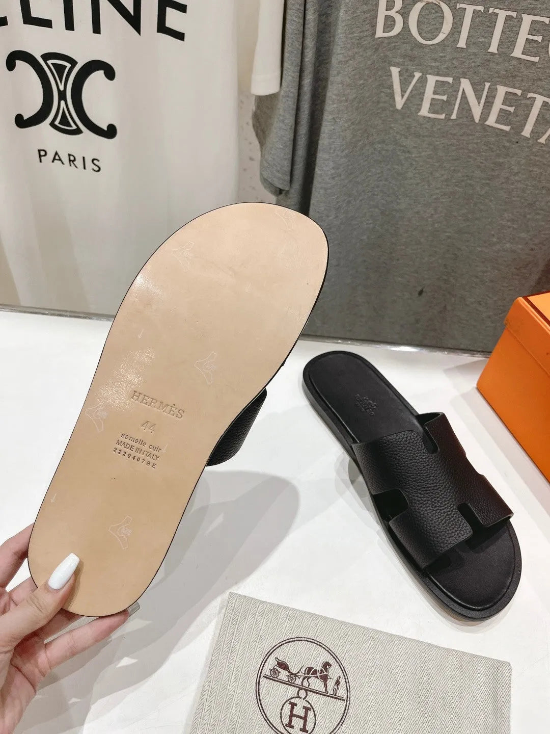 izmir sandal black lambskin
