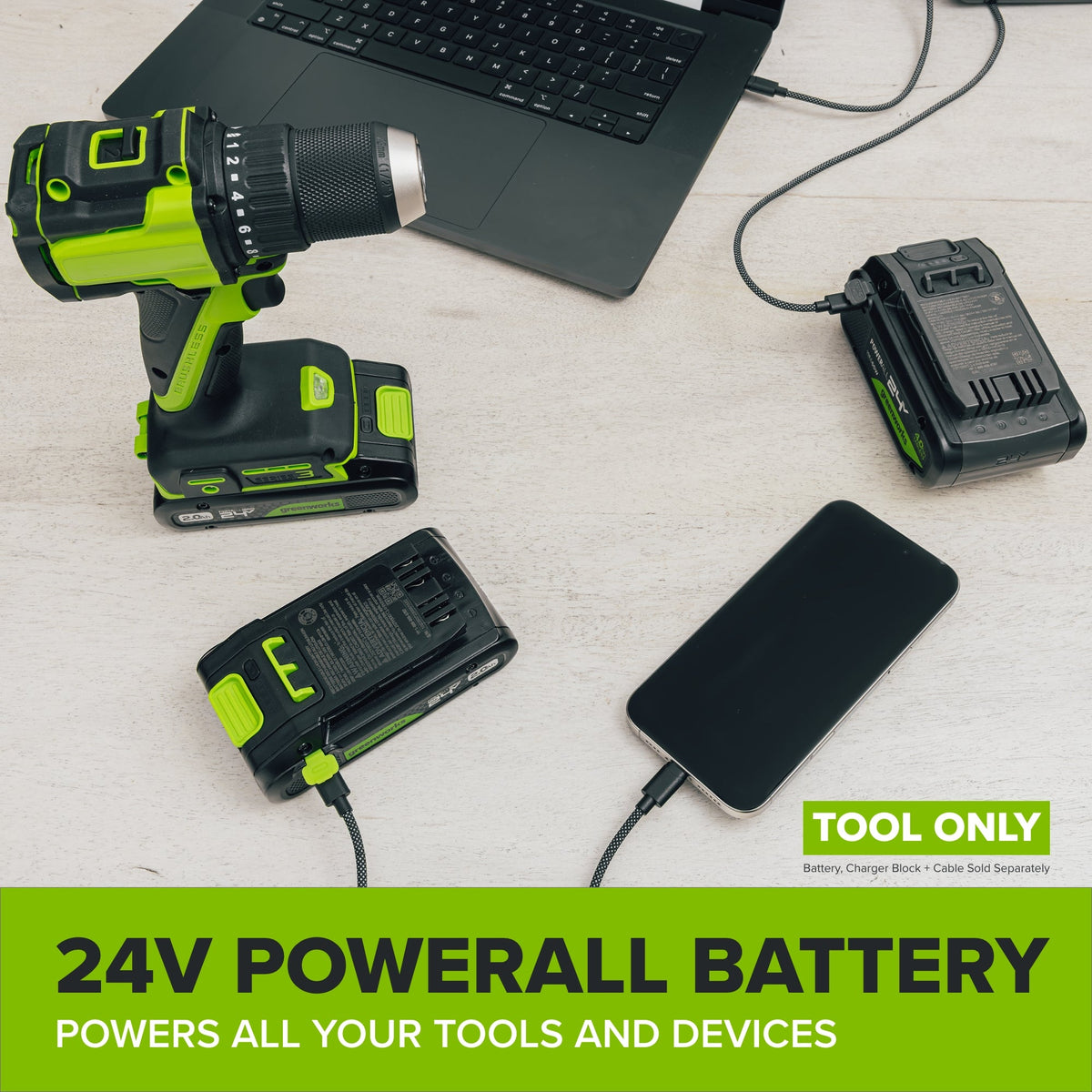 24V PowerAll 3.2° Oscillating Multi-Tool Kit with 3 Blades & 10-Piece Sanding Set