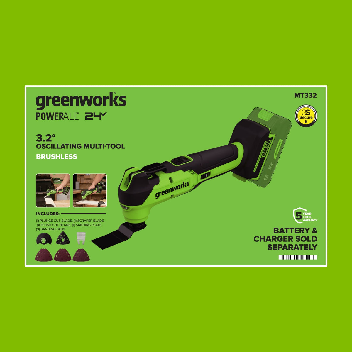 24V PowerAll 3-Tool Combo Kit w/ 3/8" Drill, 6-1/2" Circular Saw & Oscillating Multi-Tool: (1) 2.0Ah USB-C Battery, (1) 30W USB-C Charger, (1) 3' 100W USB-C Cable