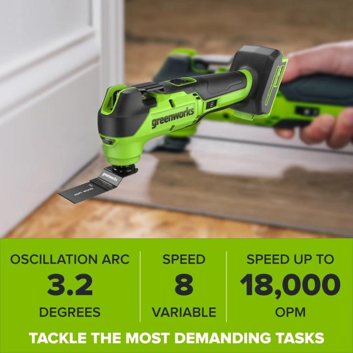 24V PowerAll 3-Tool Combo Kit w/ 3/8" Drill, 6-1/2" Circular Saw & Oscillating Multi-Tool: (1) 2.0Ah USB-C Battery, (1) 30W USB-C Charger, (1) 3' 100W USB-C Cable