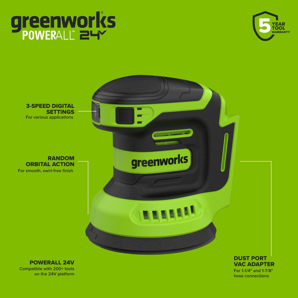 24V PowerAll Brushless 8-Tool Combo Kit: (2) 2.0 Ah USB-C Batteries, 30W USB-C Charger Block, and 3' 100W USB-C Cable