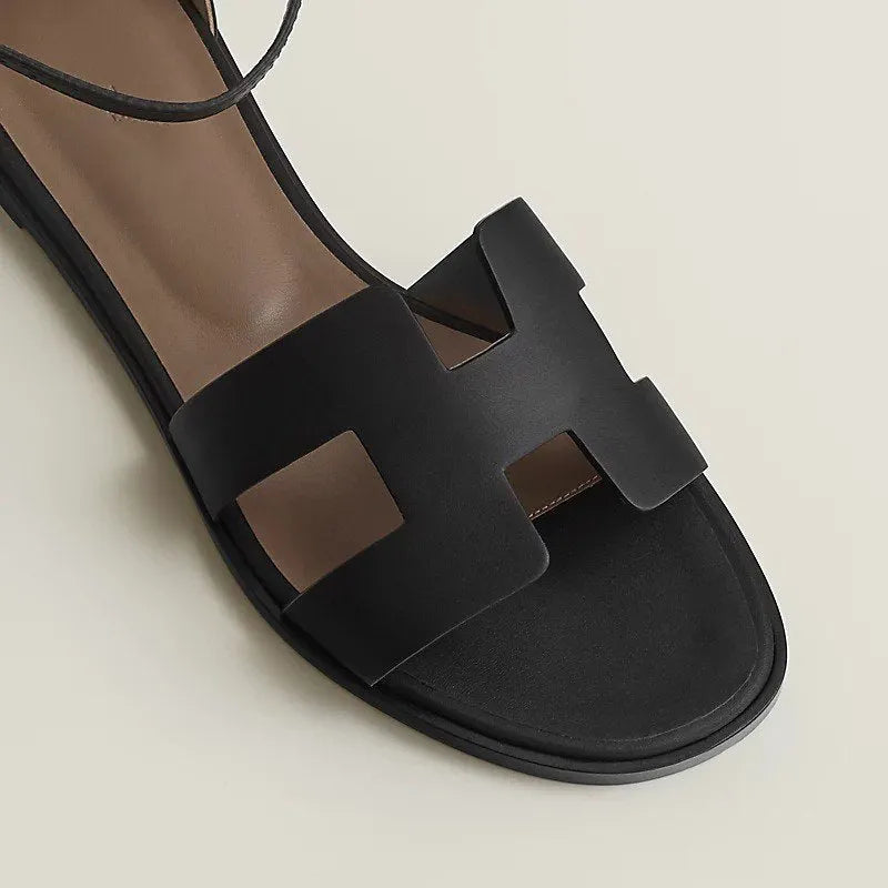 santorini sandal black caffskin