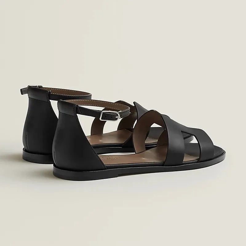 santorini sandal black caffskin