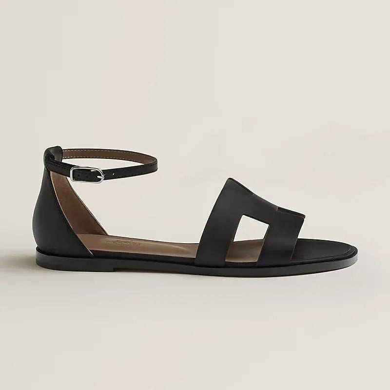 santorini sandal black caffskin