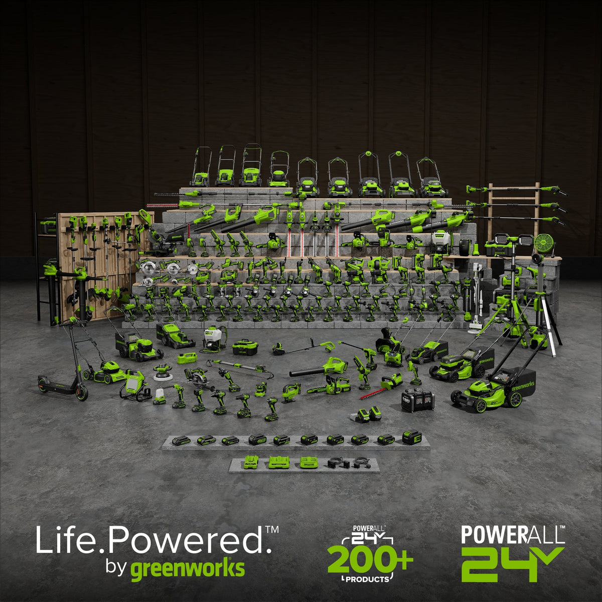 48V (24V x 2) 15" Cordless Battery Dethatcher/Scarifier: (2) 4.0Ah Batteries, (1) 65W Charger, (2) 100W Cables