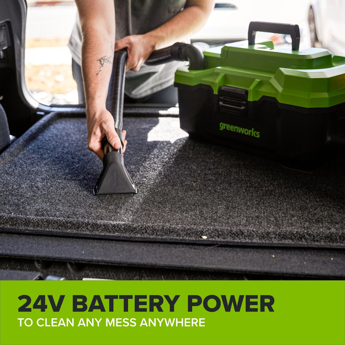 24V 3.5-Gal AC/DC Wet/Dry Vacuum: 4.0 Ah USB-C Battery and 30W Charger