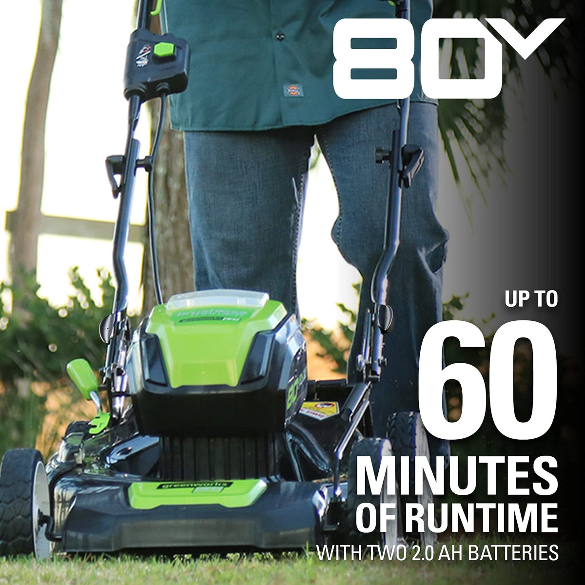 Pro 80V 21" Brushless Push Lawn Mower w/ (2) 2.0Ah Batteries & Rapid Charger